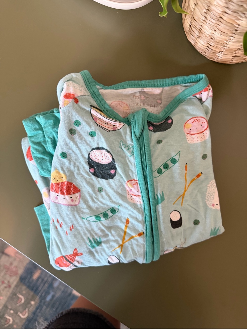 Kids' Sushi Print Zip Pajamas - Little Sleepies